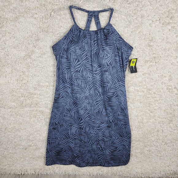 Eddie Bauer Dress Womens XL Tropical Leaves Print Sleeveless Halter Summer Tank - Picture 1 of 10